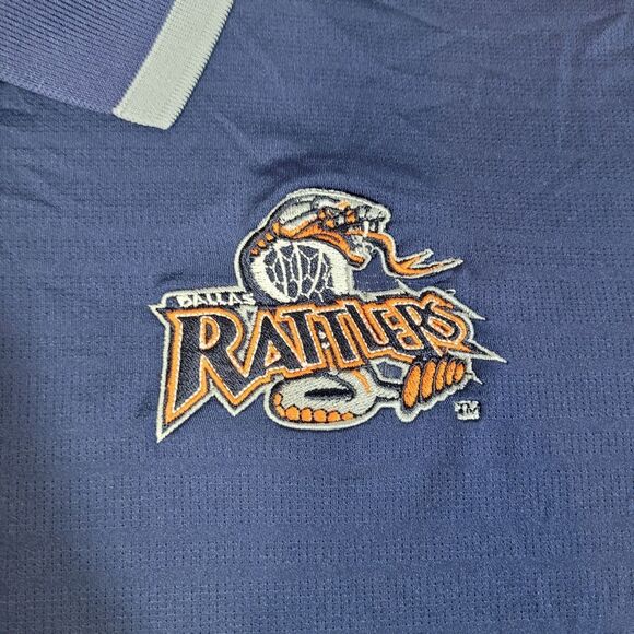 New Balance Dallas Rattlers Mens Golf Polo Shirt Size L Blue Navy Sort Sleeve - Picture 4 of 10